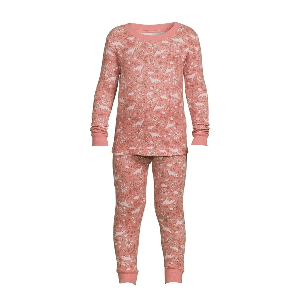 NWT Wonder Nation Baby Girl 2 Piece Pajama Set Size 12M - Picture 1 of 1